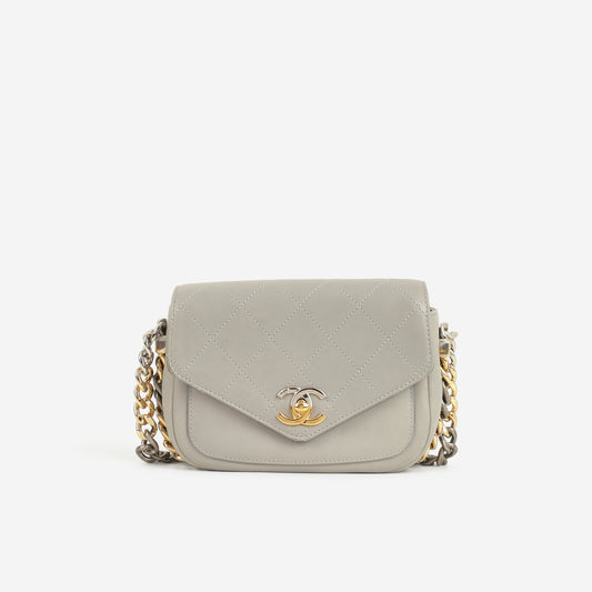 Chanel Small Precious Union Flap - Grey Calfskin | Mixed Hardware - Bagista
