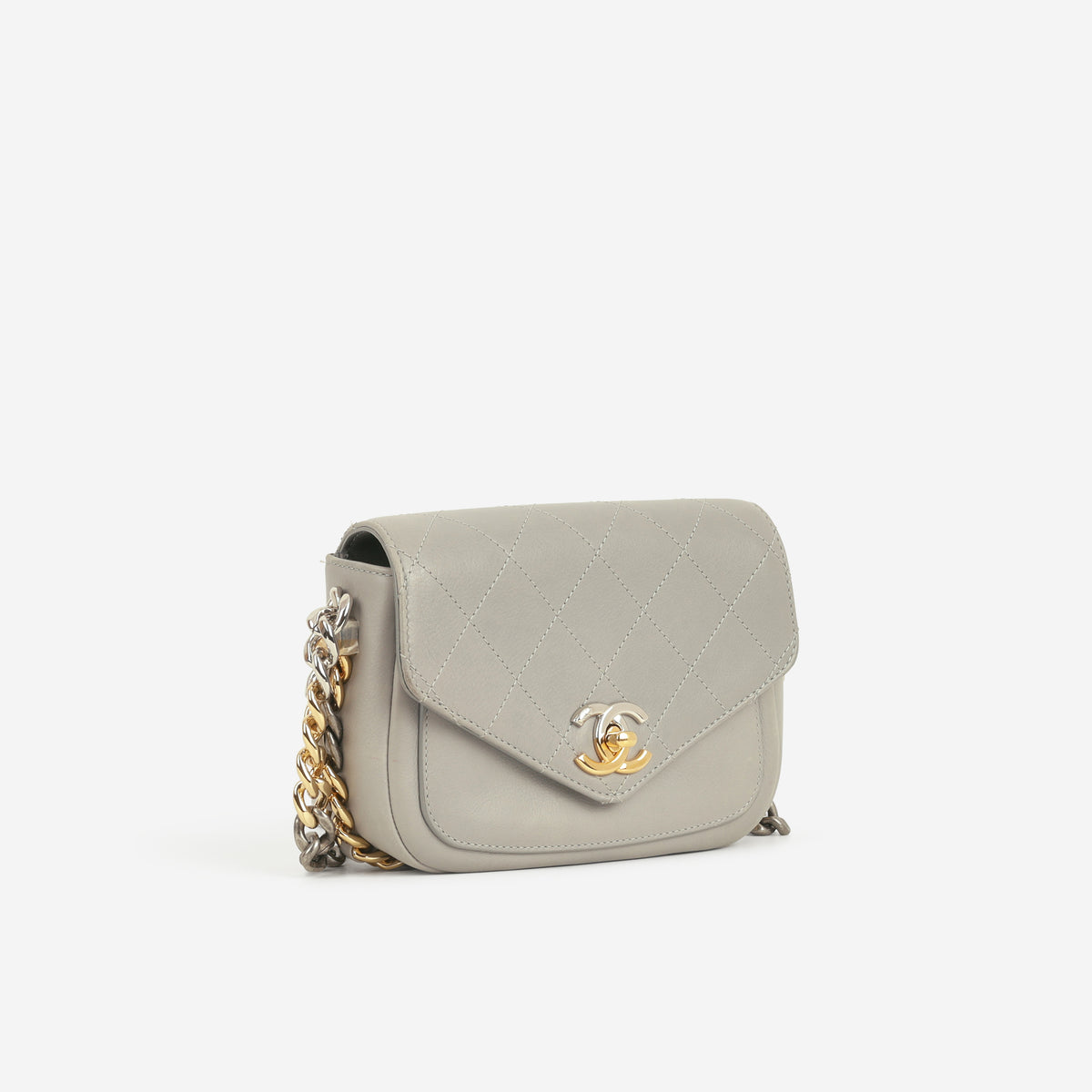 Chanel Small Precious Union Flap - Grey Calfskin | Mixed Hardware - Bagista