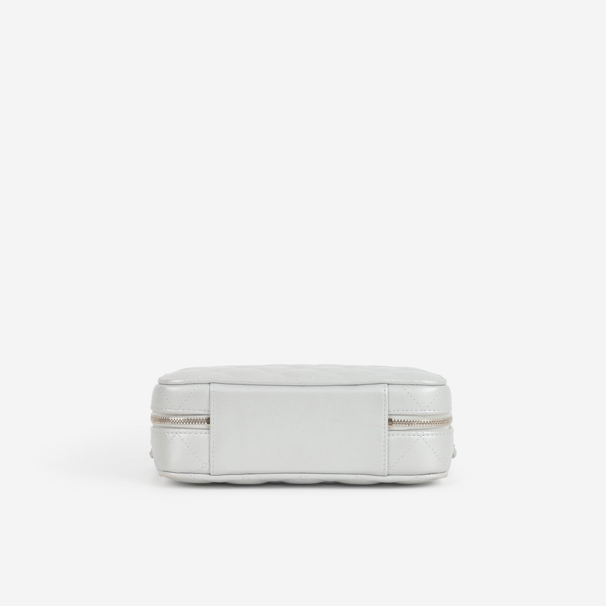Chanel Top Handle Vanity Case - Silver Metallic Lambskin | Champagne Gold Hardware