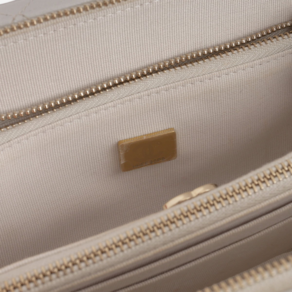 Chanel Top Handle Vanity Case - Silver Metallic Lambskin | Champagne Gold Hardware