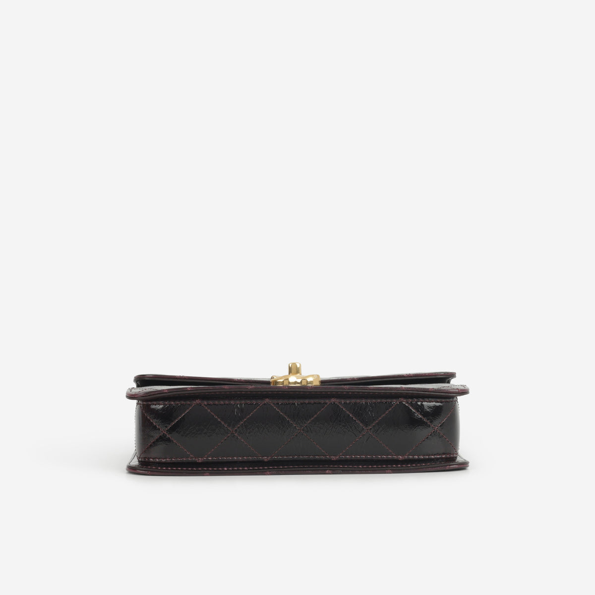 Chanel 25A Mini Flap - Plum Glazed Calfskin | Aged Gold Hardware
