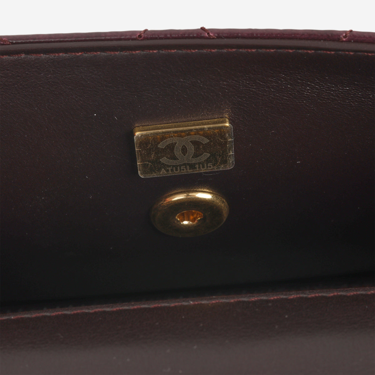 Chanel 25A Mini Flap - Plum Glazed Calfskin | Aged Gold Hardware