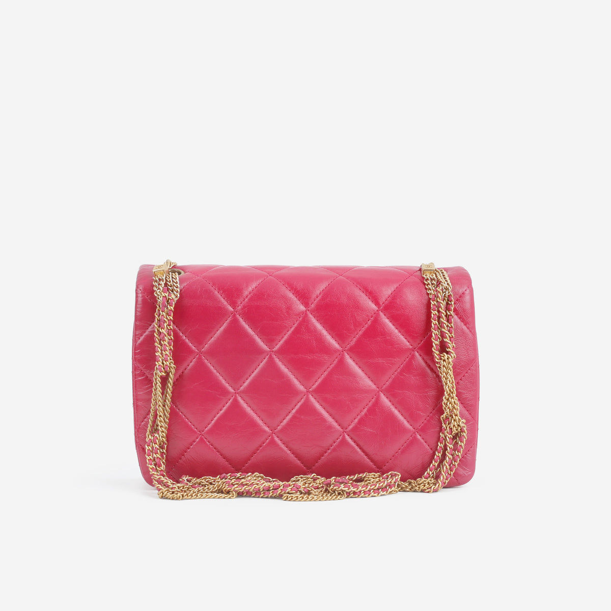 Chanel On and On Small Flap - Fuchsia Lambskin | Gold Hardware