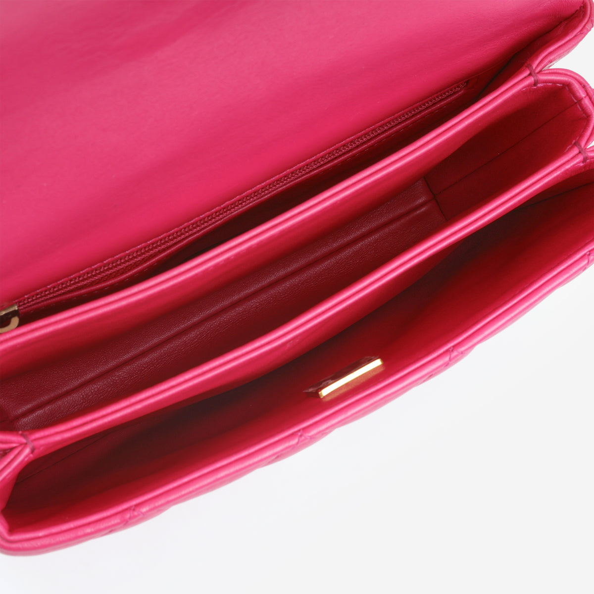 Chanel On and On Small Flap - Fuchsia Lambskin | Gold Hardware