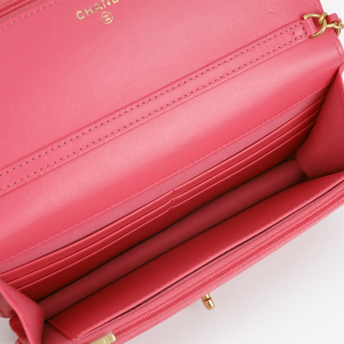 Chanel COCO Heart WOC - Bright Pink Lambskin | Aged Gold Hardware