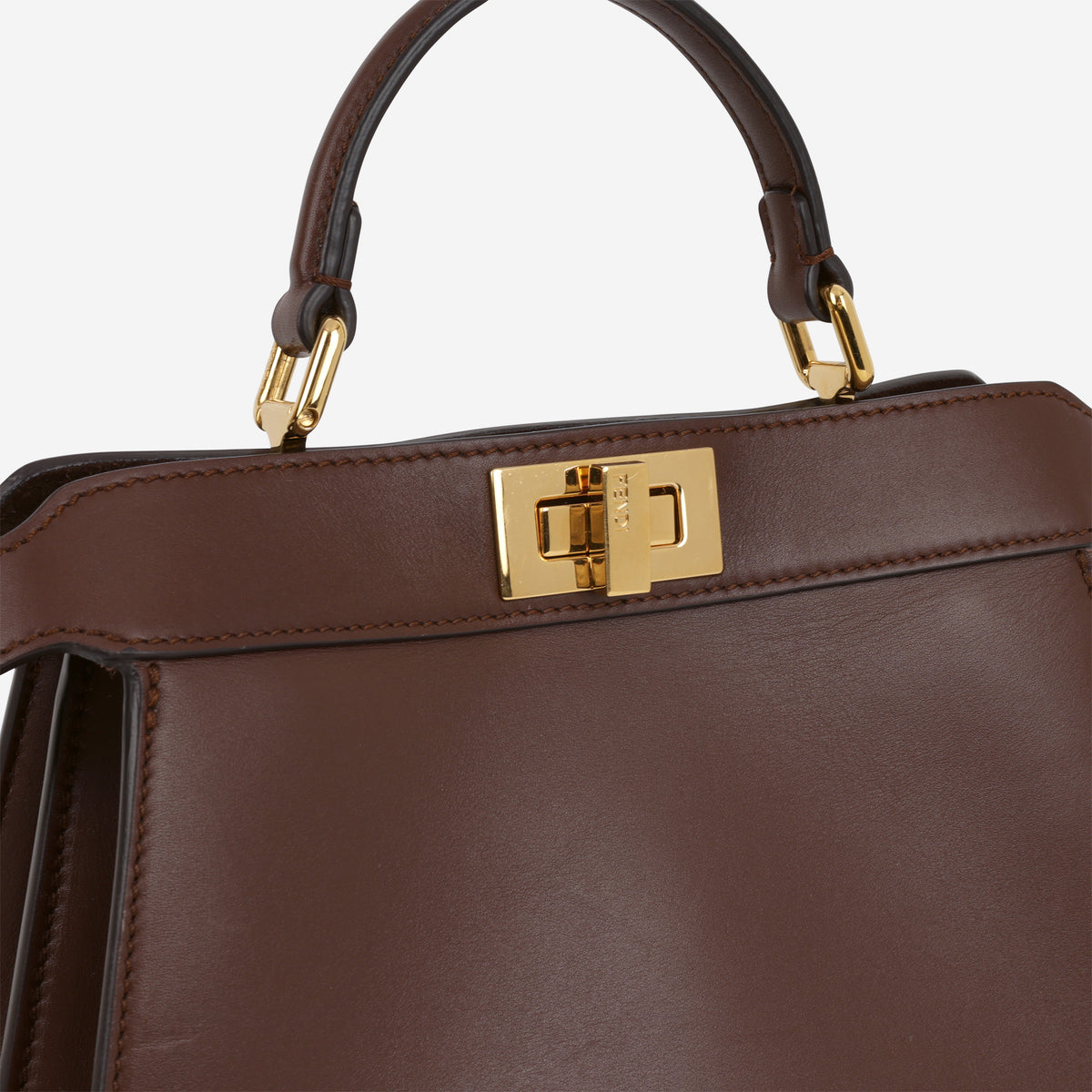 Fendi Small Peekaboo ISeeU - Brown Calfskin / Blooming Crystals | Gold Hardware