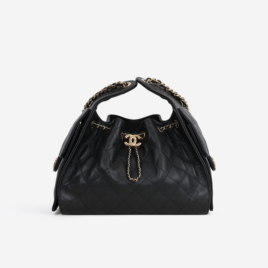 Chanel Small 25 Hobo - Black Caviar | Polished Gold Hardware