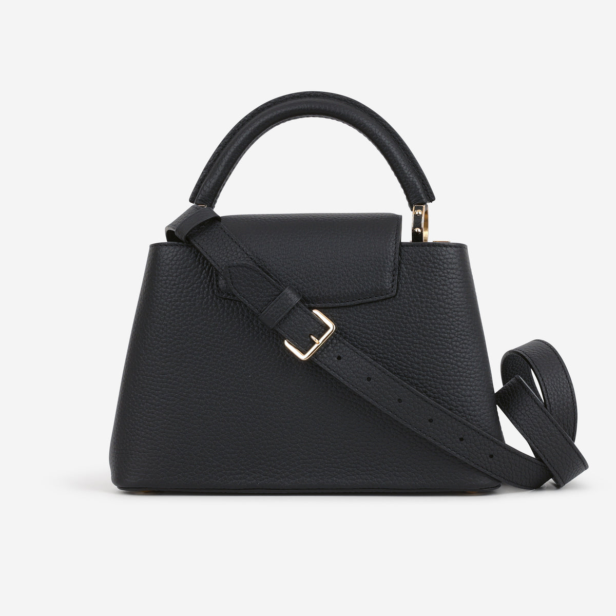 Louis Vuitton "Flower Crown" Capucines BB - Black Taurillon / Mother of Pearl  | Gold Hardware