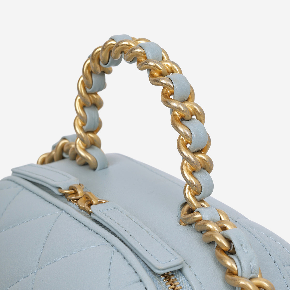Chanel Small CC Bubble Vanity Case - Blue Lambskin | Aged Gold Hardware