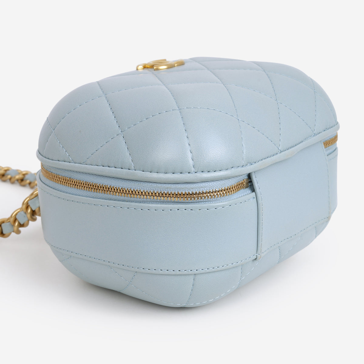 Chanel Small CC Bubble Vanity Case - Blue Lambskin | Aged Gold Hardware