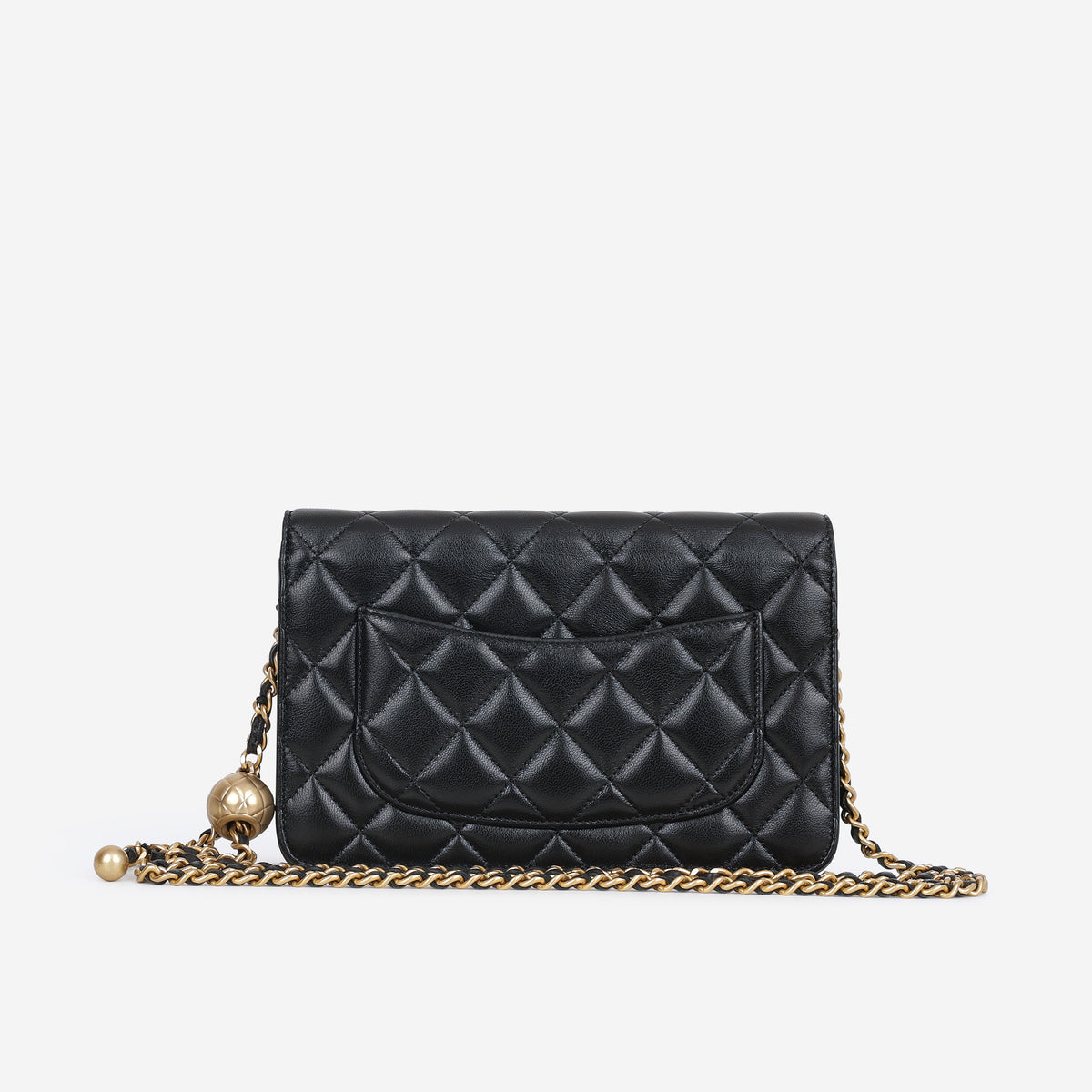 Chanel Pearl Crush Wallet On Chain - Black Lambskin | Gold Hardware