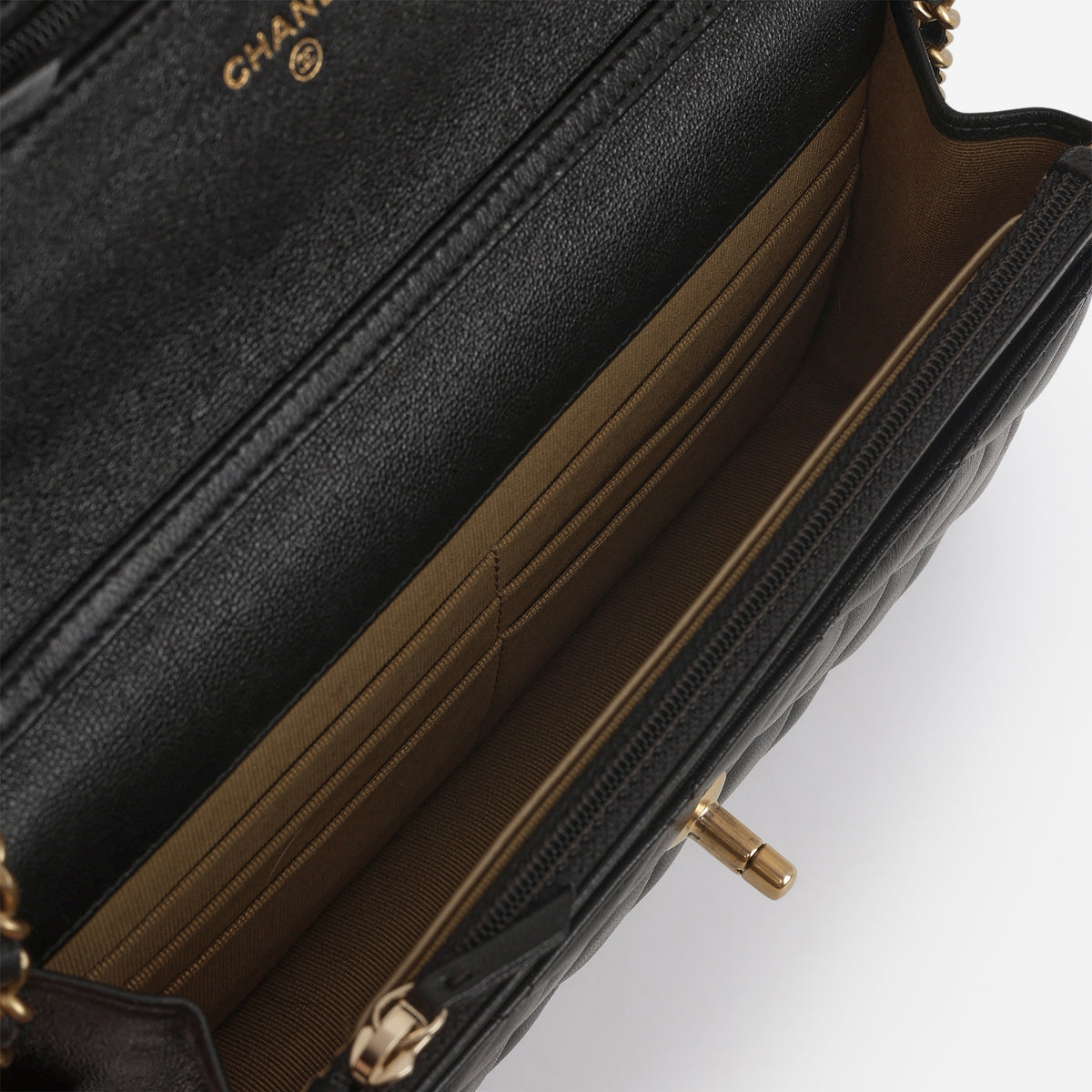 Chanel Pearl Crush Wallet On Chain - Black Lambskin | Gold Hardware
