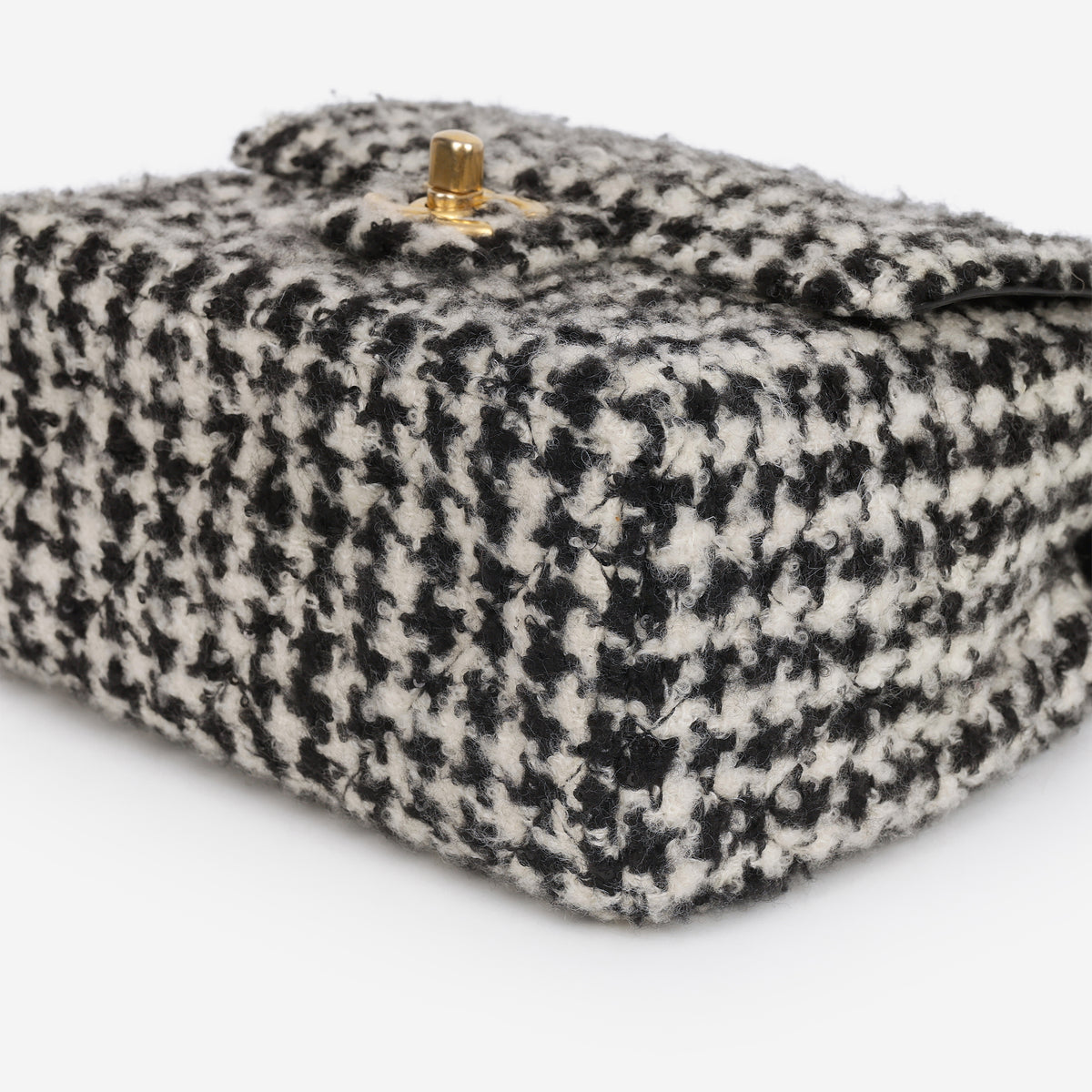 Chanel Mini Square Flap - Sequin Houndstooth Tweed | Gold Hardware