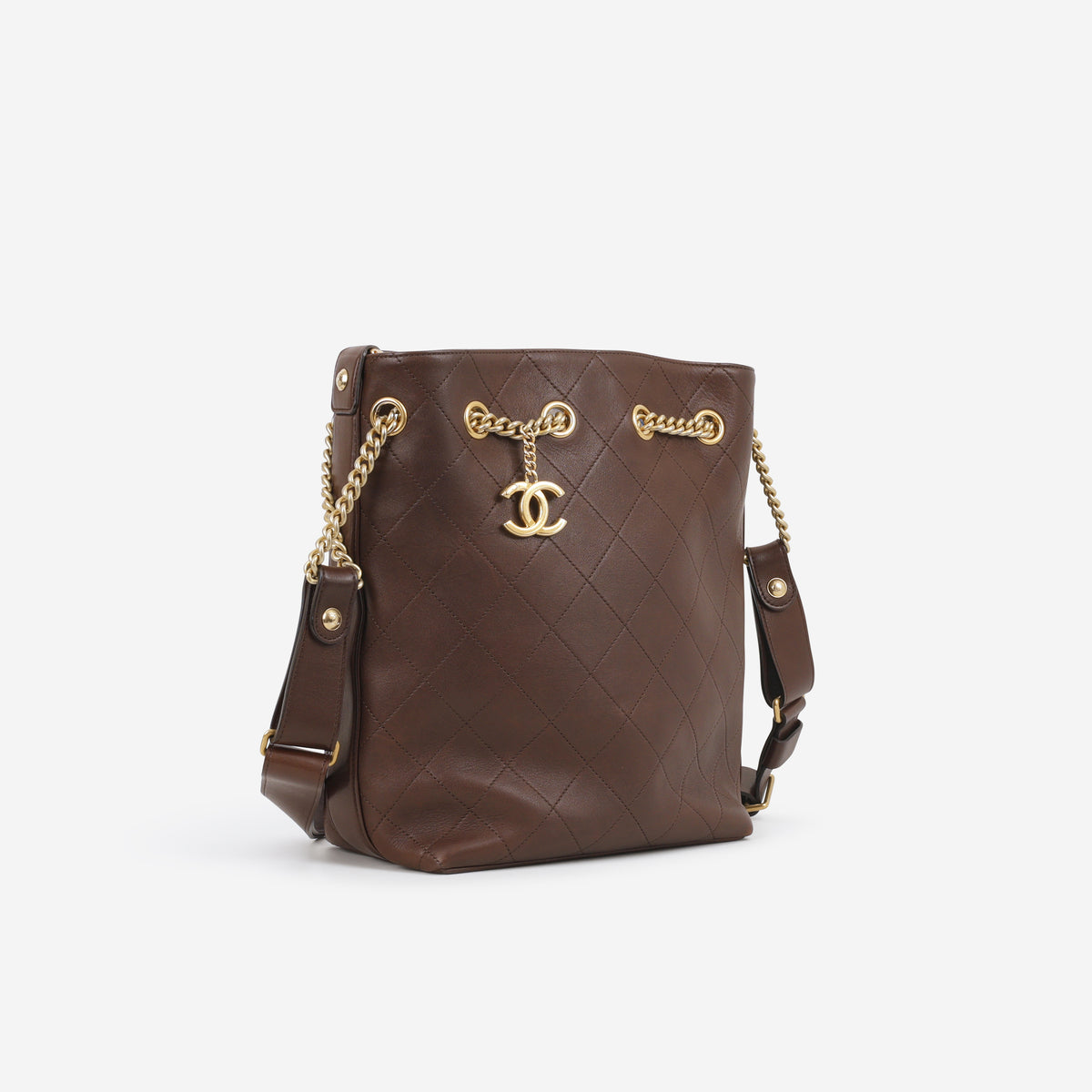 Chanel Paris - Cuba "On My Shoulder" Tote - Dark Brown Lambskin | Aged Gold Hardware
