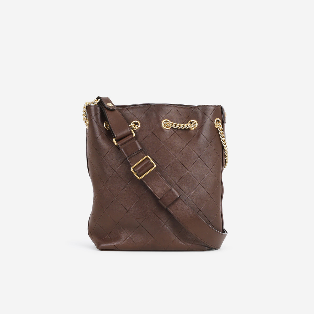Chanel Paris - Cuba "On My Shoulder" Tote - Dark Brown Lambskin | Aged Gold Hardware