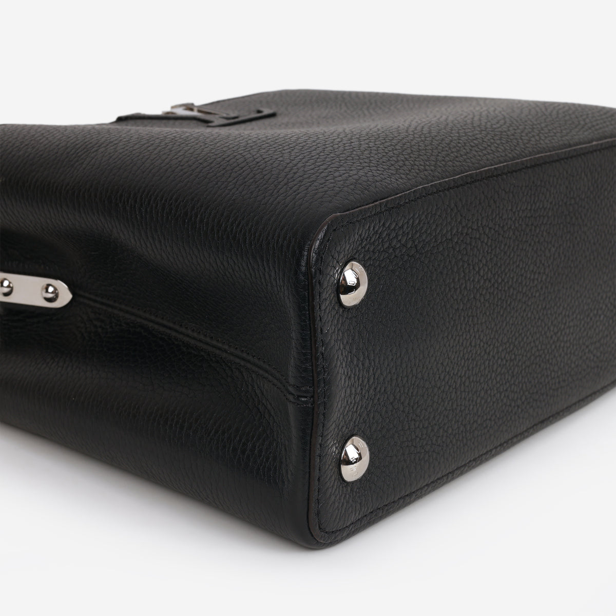 Louis Vuitton Capucines MM - Black Grained Calfskin / Python Handle | Silver Hardware