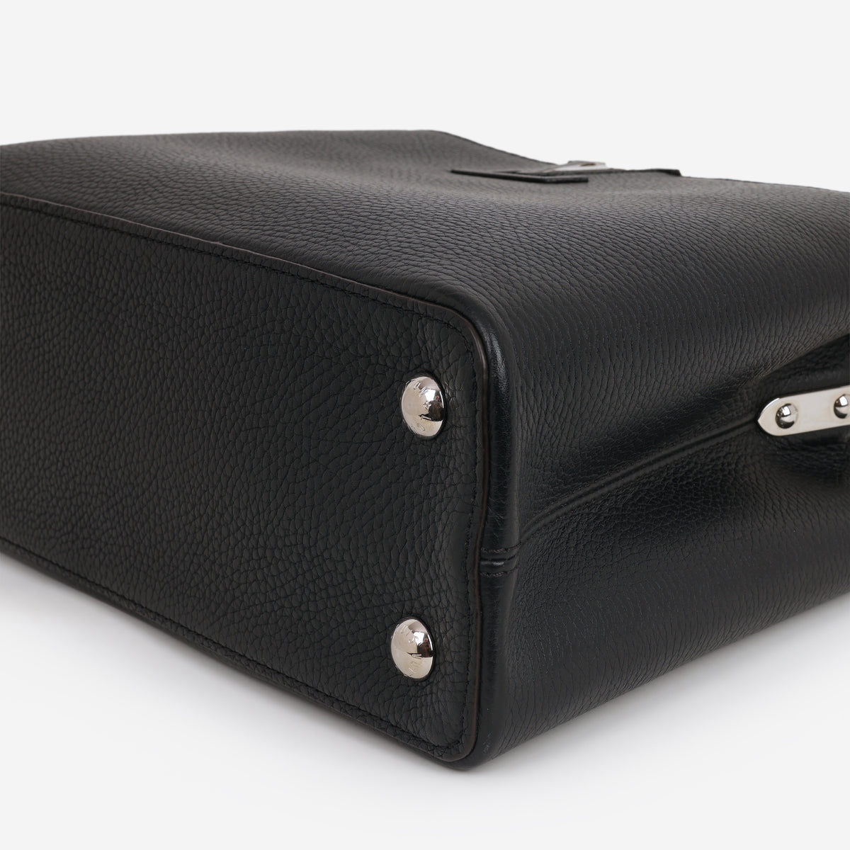 Louis Vuitton Capucines MM - Black Grained Calfskin / Python Handle | Silver Hardware