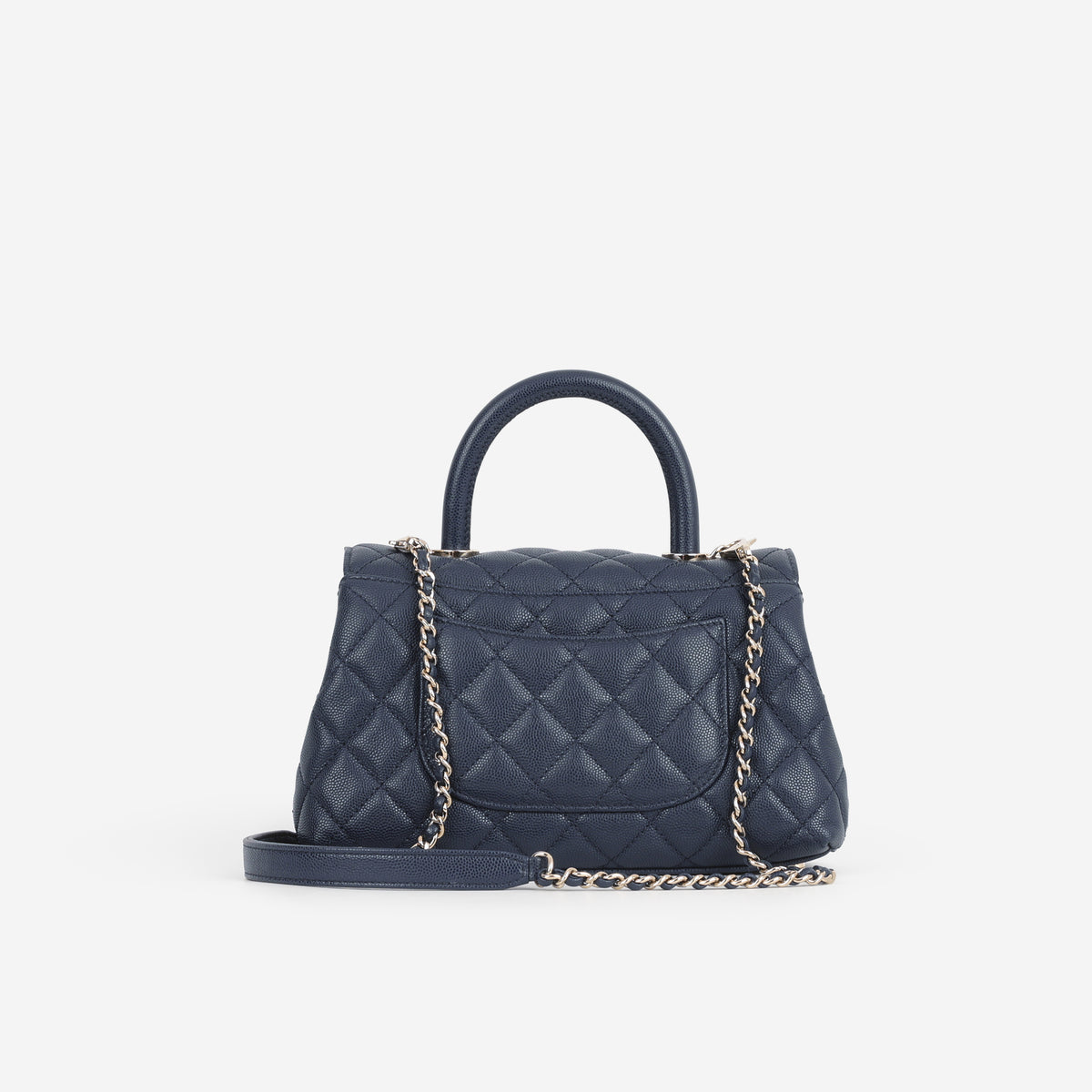 Chanel Small Coco Handle - Navy Caviar | Champagne Gold Hardware
