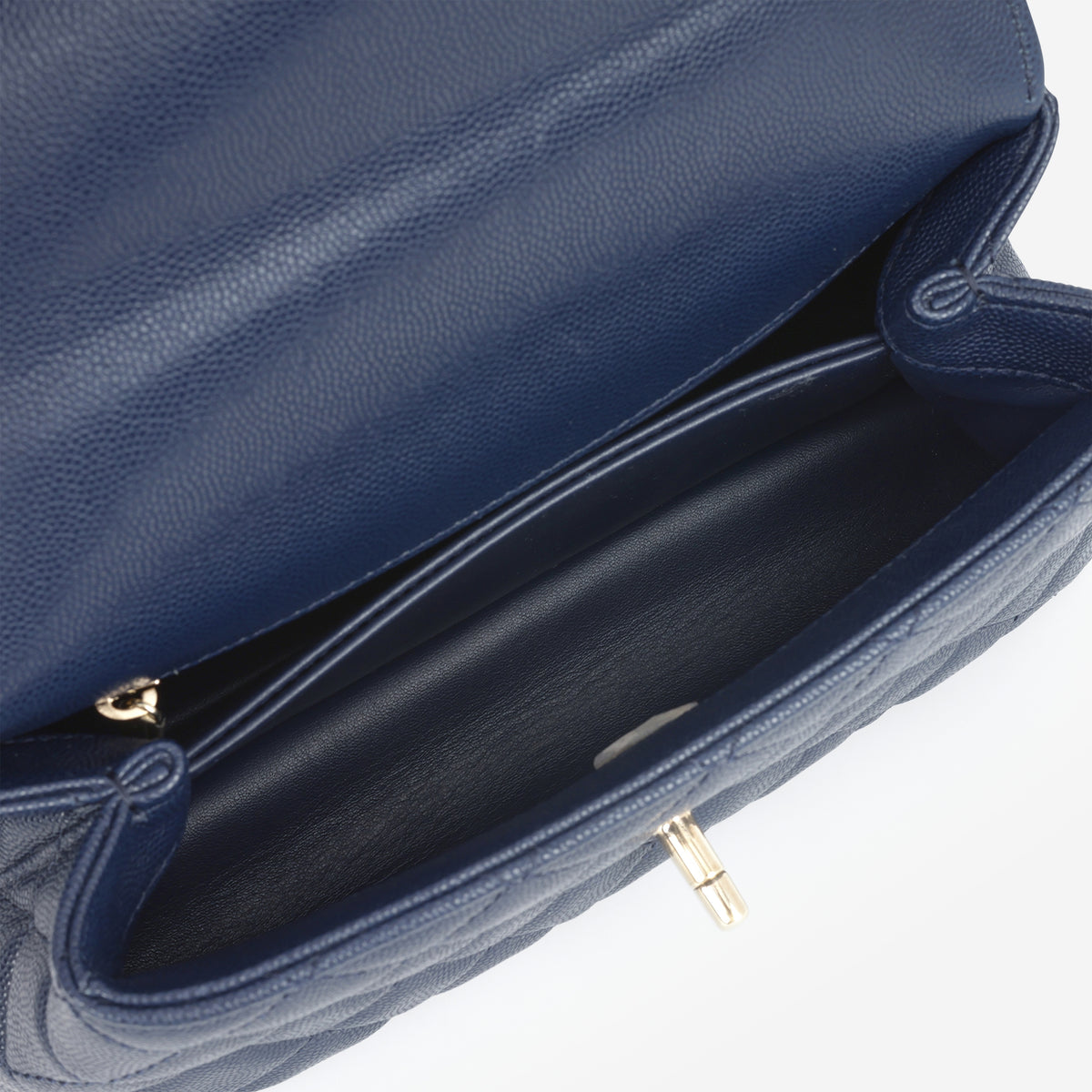 Chanel Small Coco Handle - Navy Caviar | Champagne Gold Hardware
