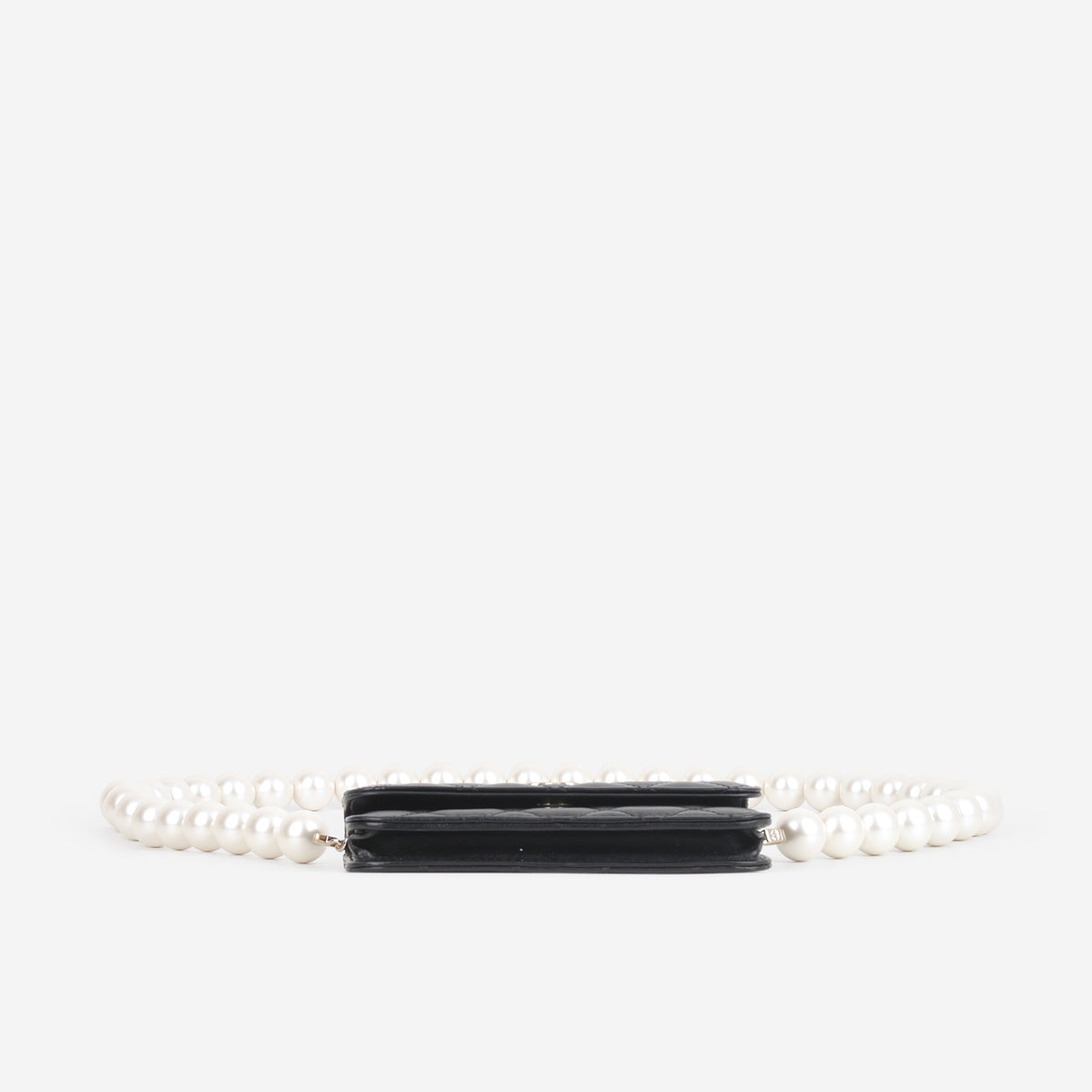 Chanel Maxi Pearl Clutch On Chain - Black Lambskin | Champagne Gold Hardware