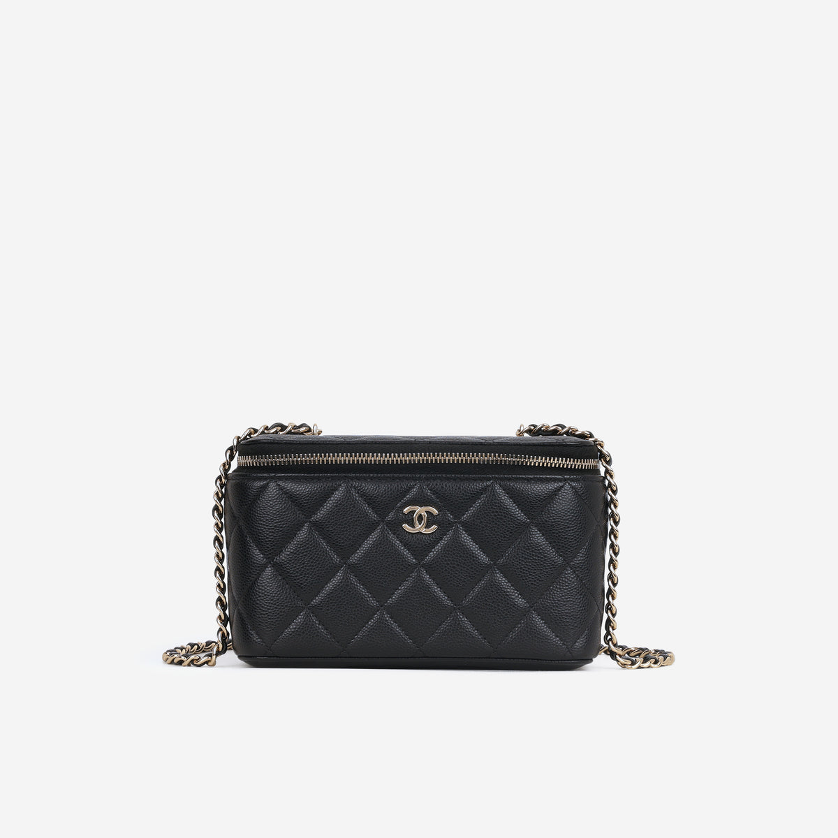 Chanel Small Vanity on Chain - Black Caviar | Champagne Gold Hardware