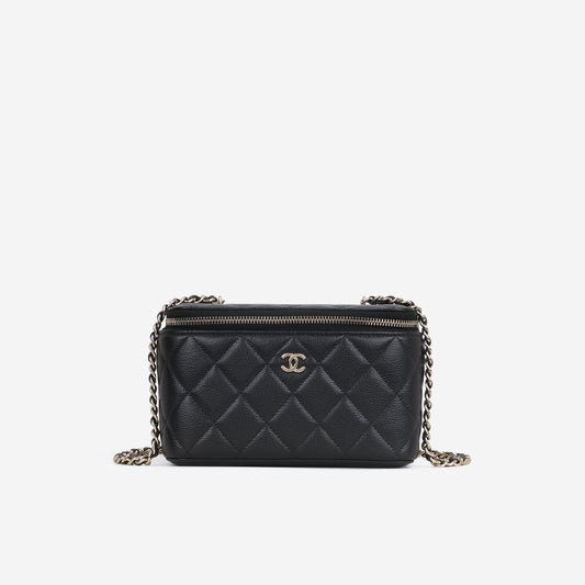 Chanel Small Vanity on Chain - Black Caviar | Champagne Gold Hardware