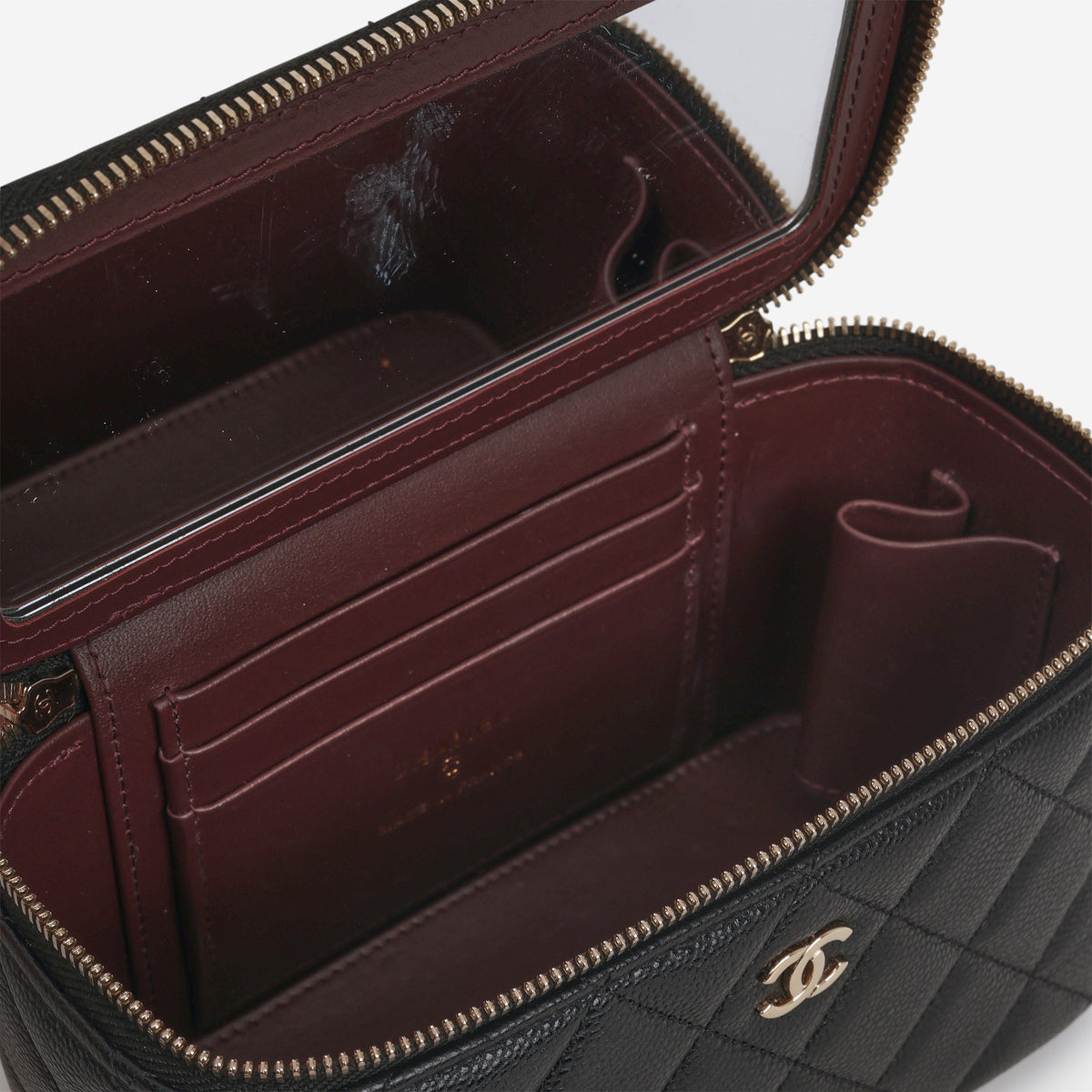 Chanel Small Vanity on Chain - Black Caviar | Champagne Gold Hardware