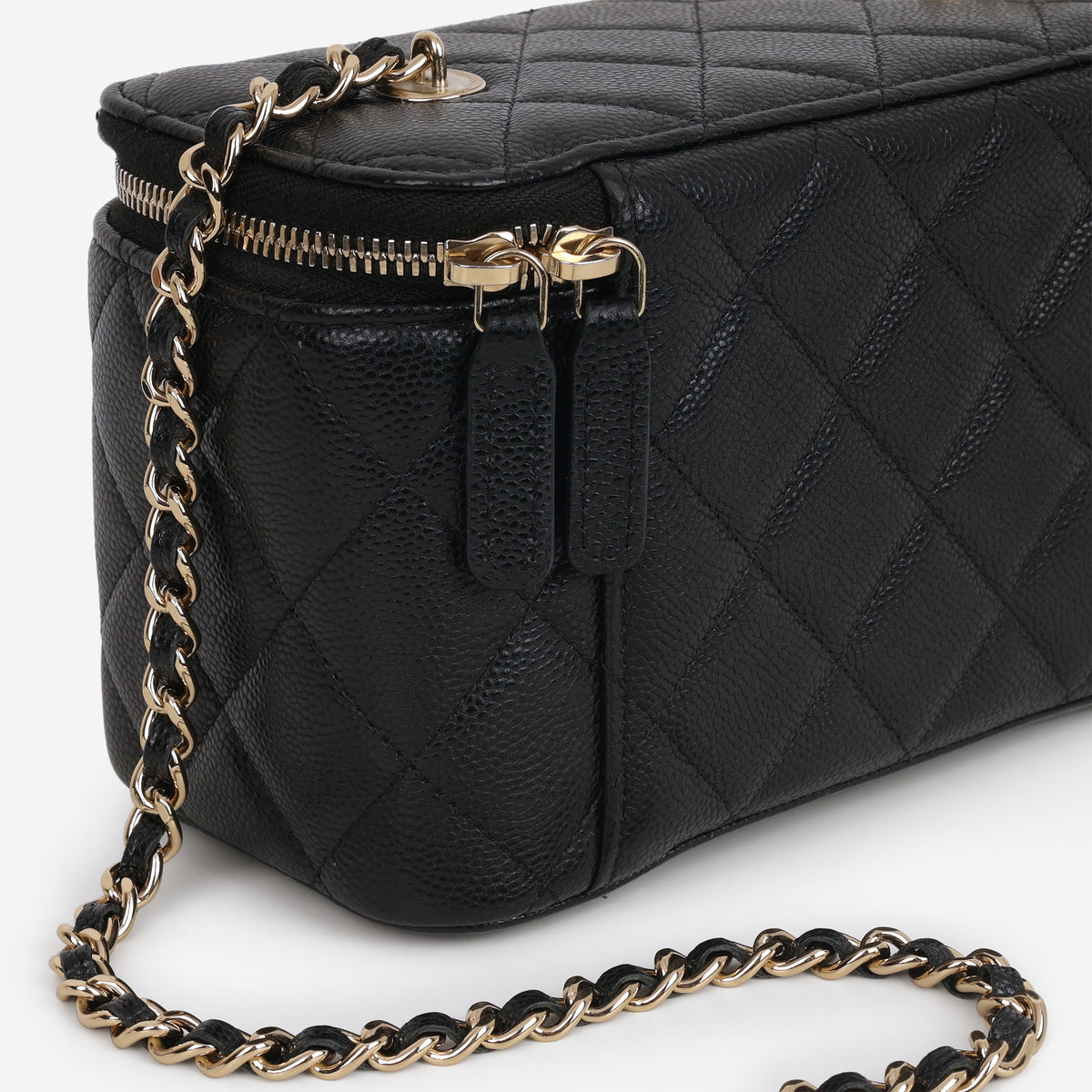 Chanel Small Vanity on Chain - Black Caviar | Champagne Gold Hardware