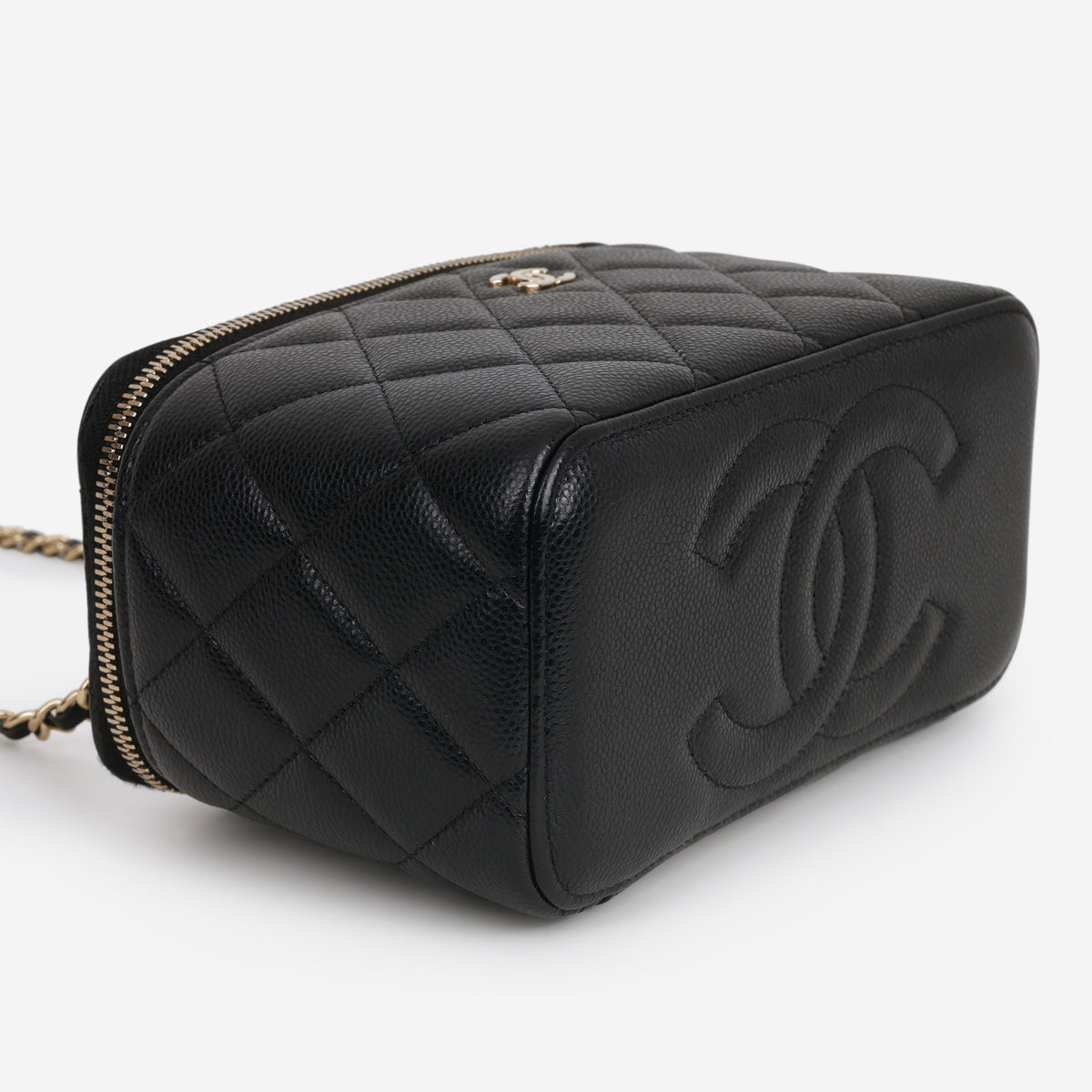 Chanel Small Vanity on Chain - Black Caviar | Champagne Gold Hardware