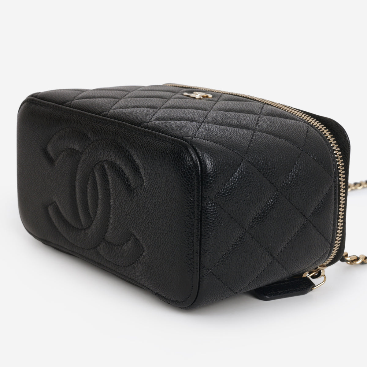 Chanel Small Vanity on Chain - Black Caviar | Champagne Gold Hardware