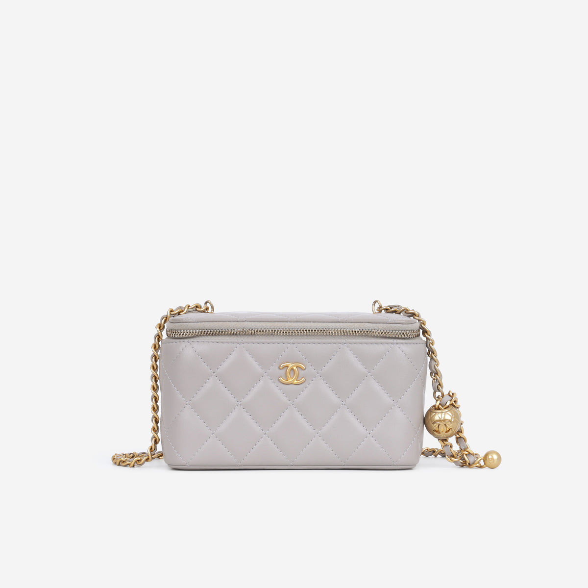 Chanel Small Vanity Pearl Crush - Grey Lambskin | Aged Gold Hardware