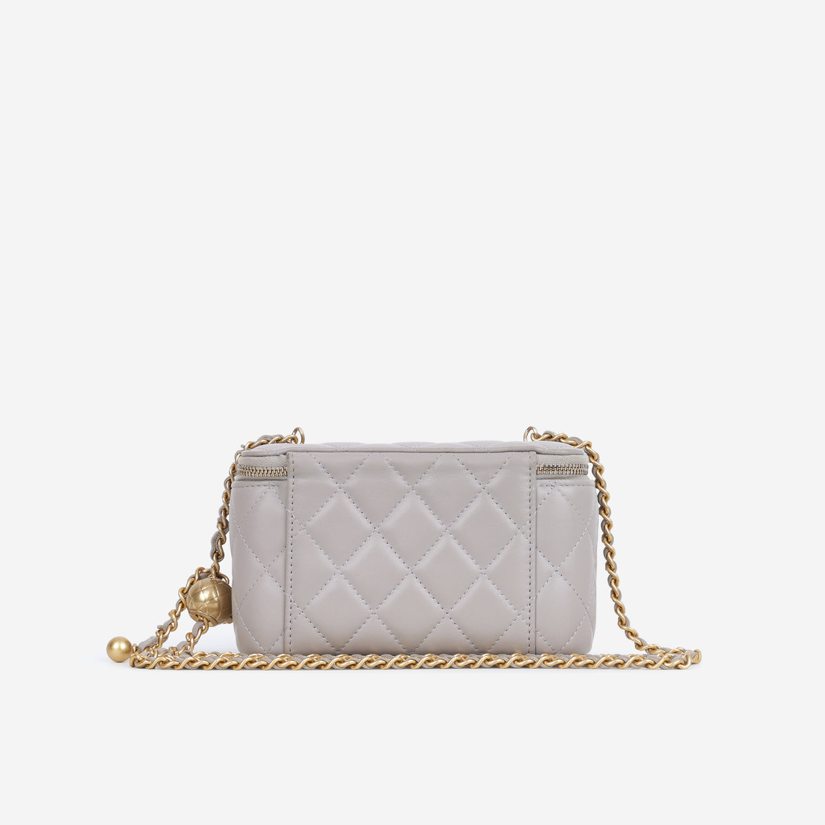 Chanel Small Vanity Pearl Crush - Grey Lambskin | Aged Gold Hardware