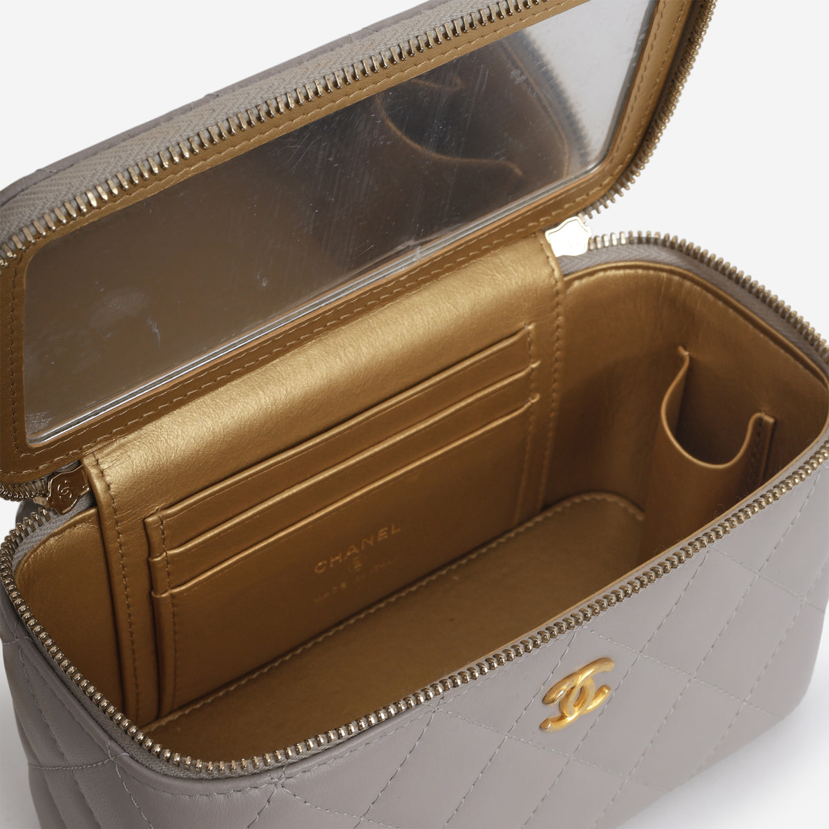 Chanel Small Vanity Pearl Crush - Grey Lambskin | Aged Gold Hardware