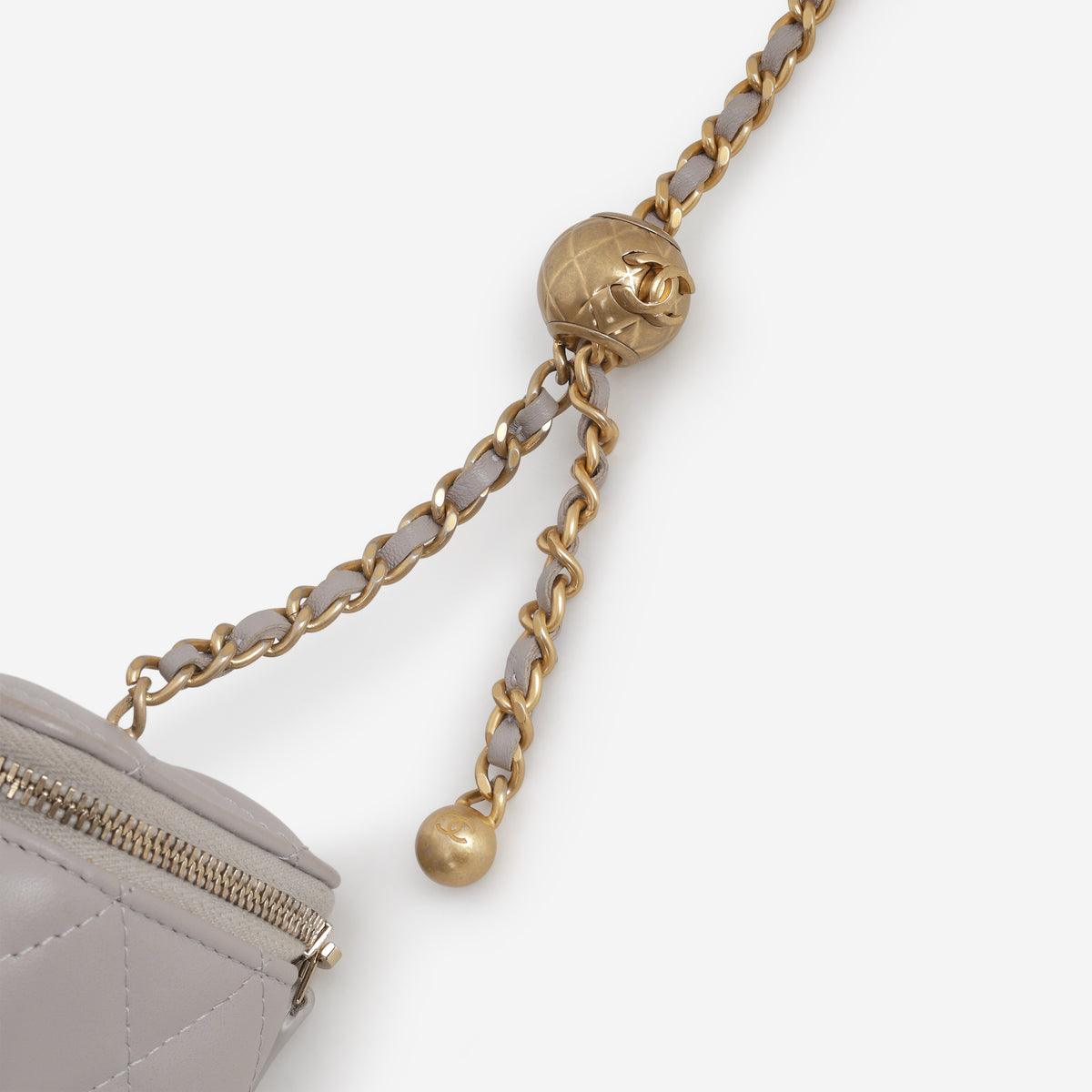 Chanel Small Vanity Pearl Crush - Grey Lambskin | Aged Gold Hardware