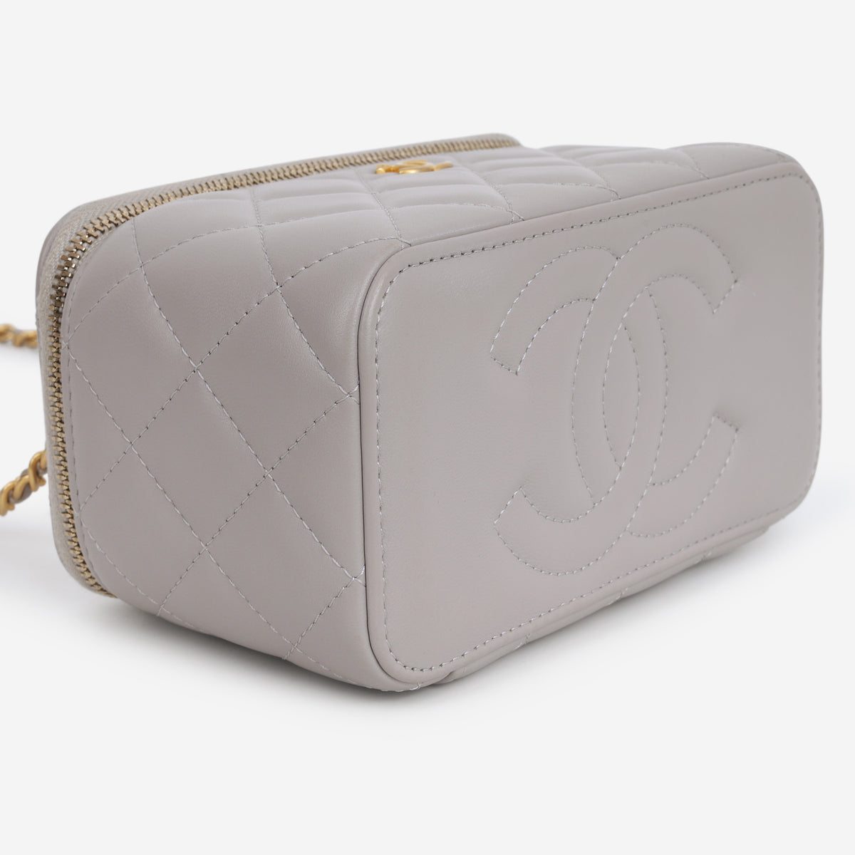 Chanel Small Vanity Pearl Crush - Grey Lambskin | Aged Gold Hardware