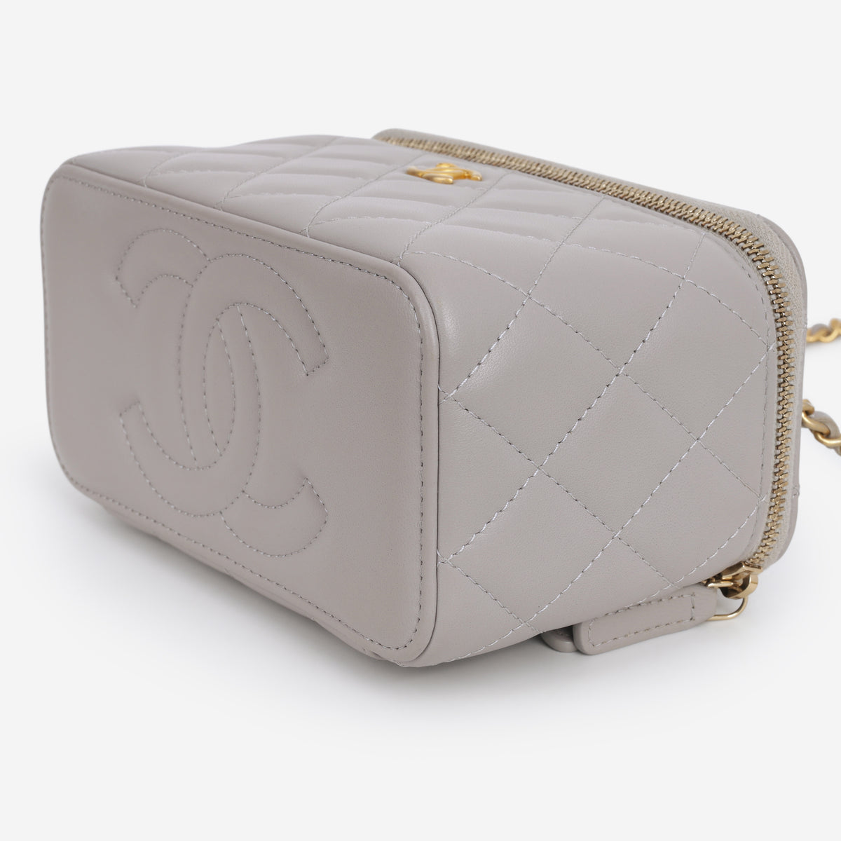 Chanel Small Vanity Pearl Crush - Grey Lambskin | Aged Gold Hardware