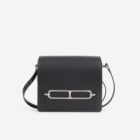 Hermès Mini Roulis - Noir Evergrain | Palladium Hardware