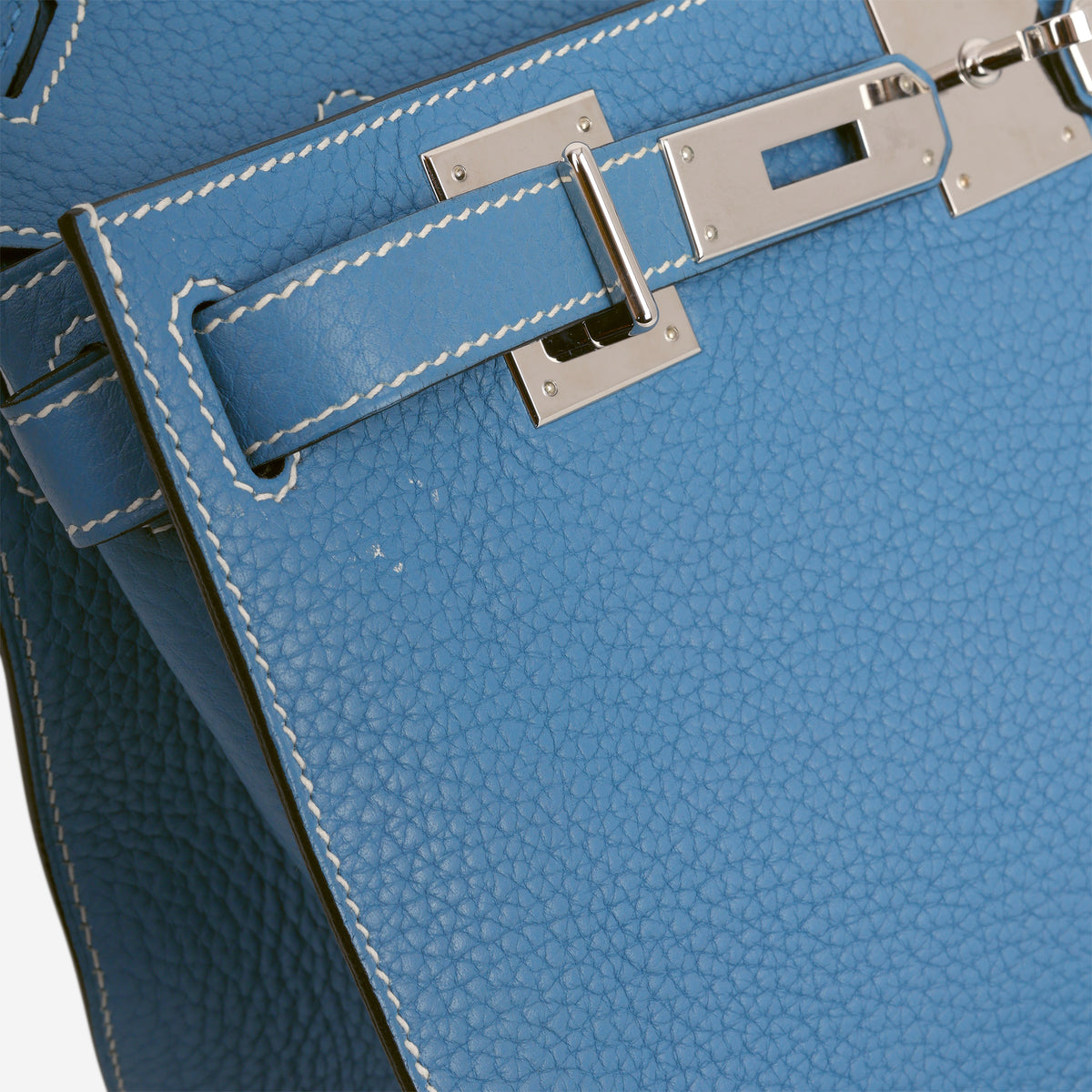 Hermès Jypsière 28 - Bleu Jean Clemence | Palladium Hardware
