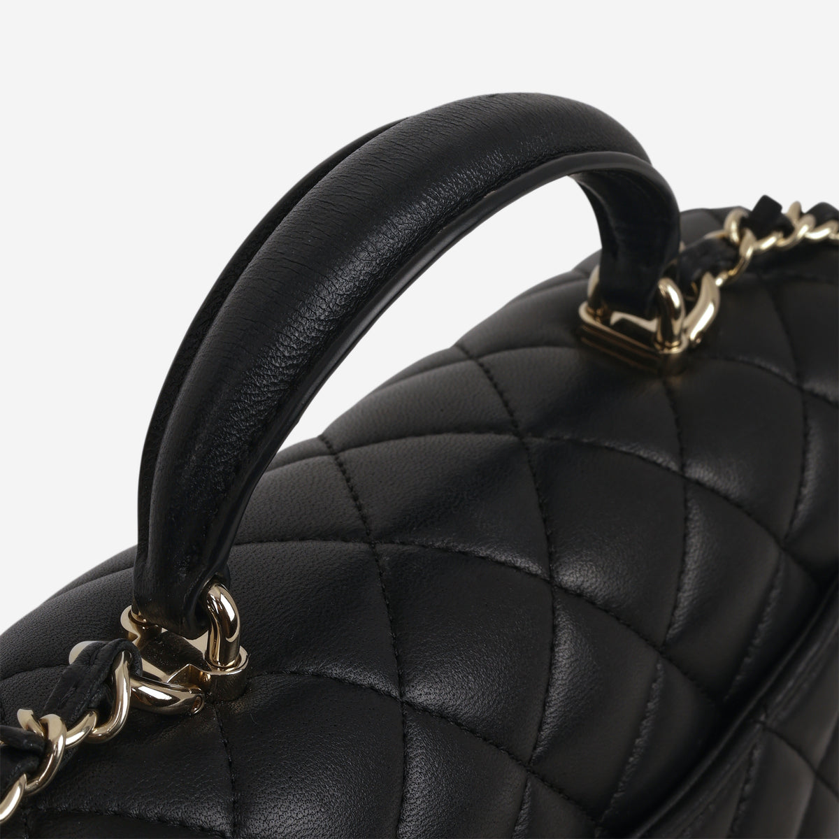Chanel Mini Rectangular Top Handle - Black Lambskin | Champagne Gold Hardware