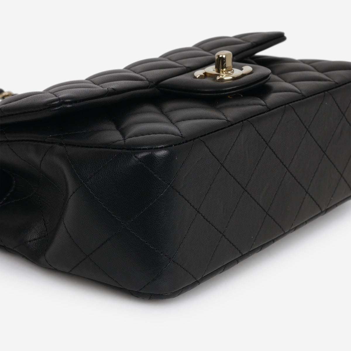 Chanel Mini Rectangular Top Handle - Black Lambskin | Champagne Gold Hardware