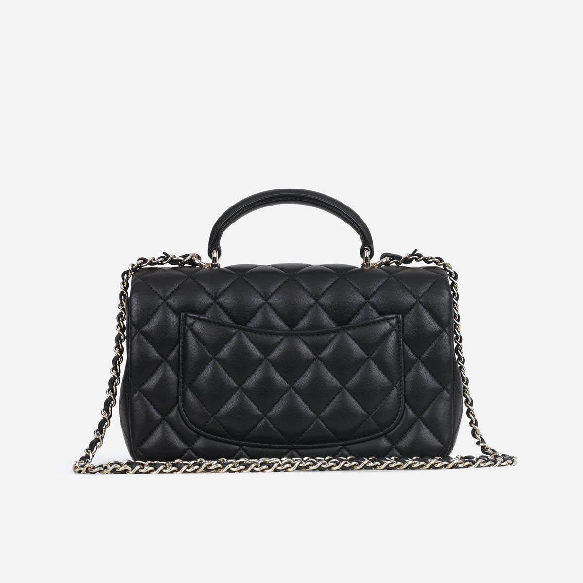 Chanel Mini Rectangular Top Handle - Black Lambskin | Champagne Gold Hardware
