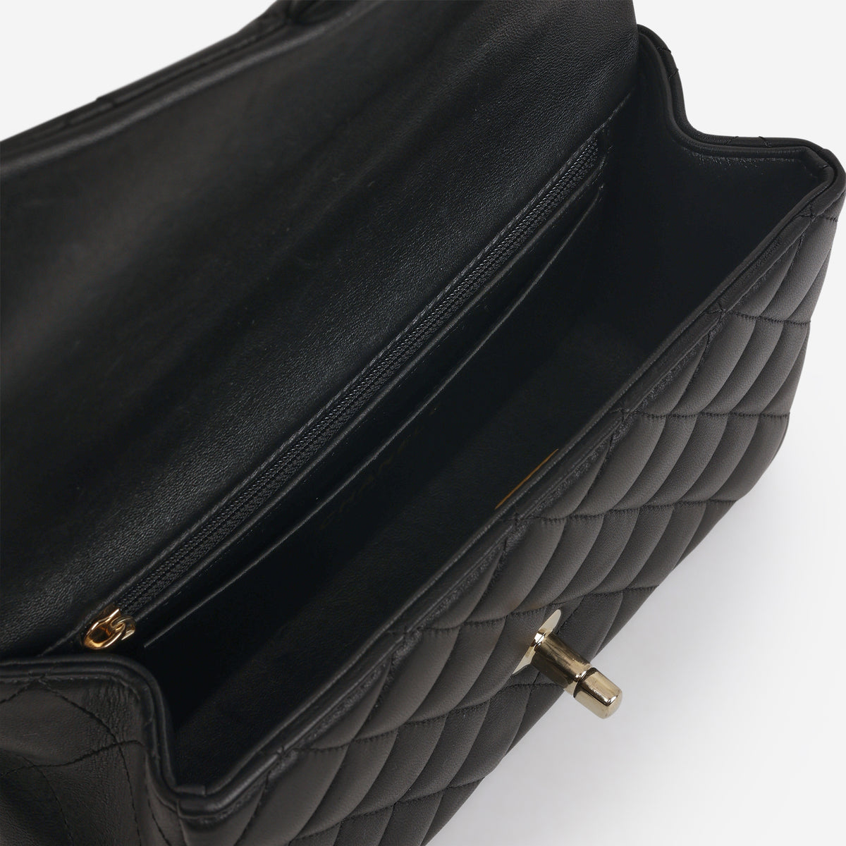 Chanel Mini Rectangular Top Handle - Black Lambskin | Champagne Gold Hardware