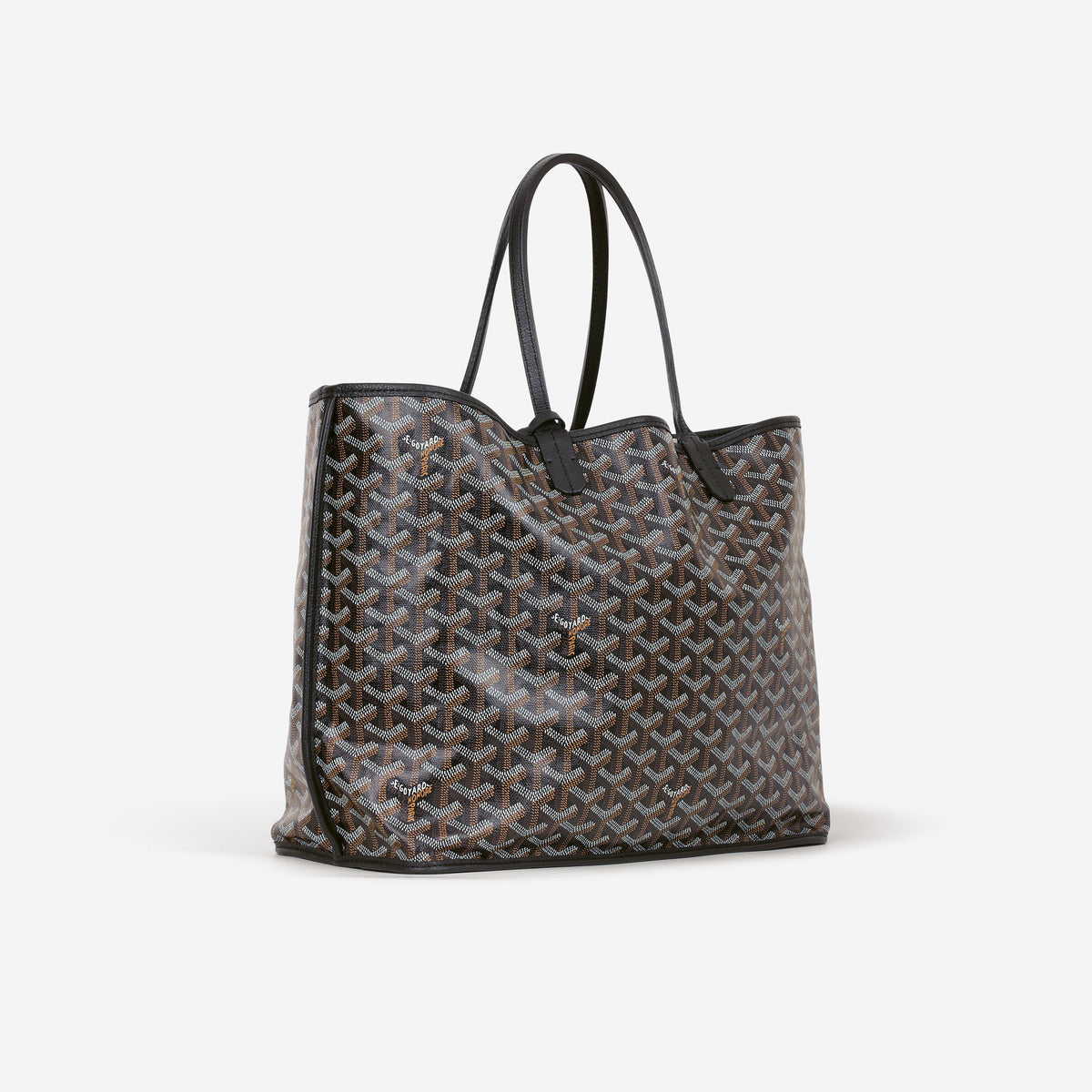 Goyard Anjou GM - Black / Tan Goyardine | Palladium Hardware - Bagista