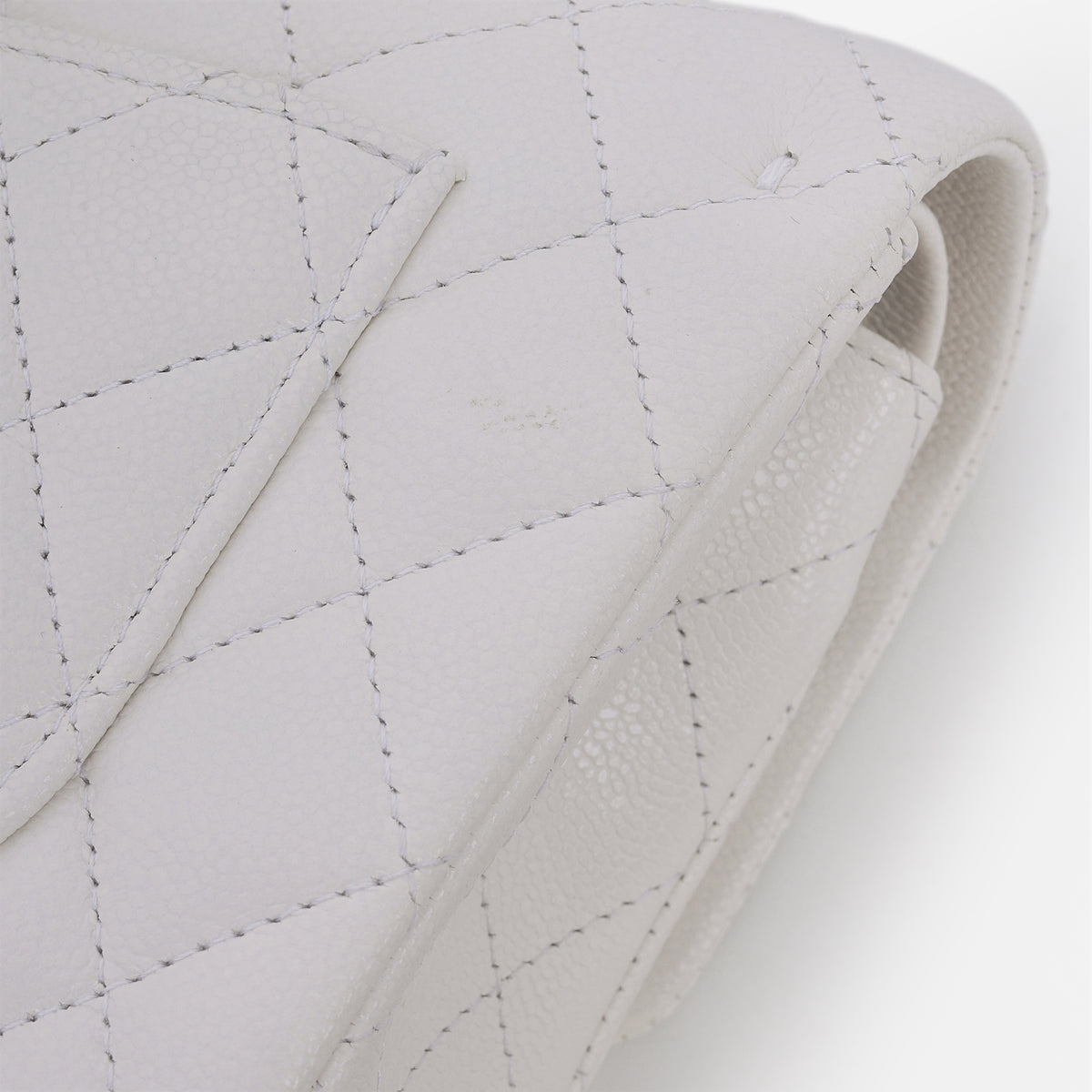 Chanel Small Classic Flap - White Caviar | Champagne Gold Hardware