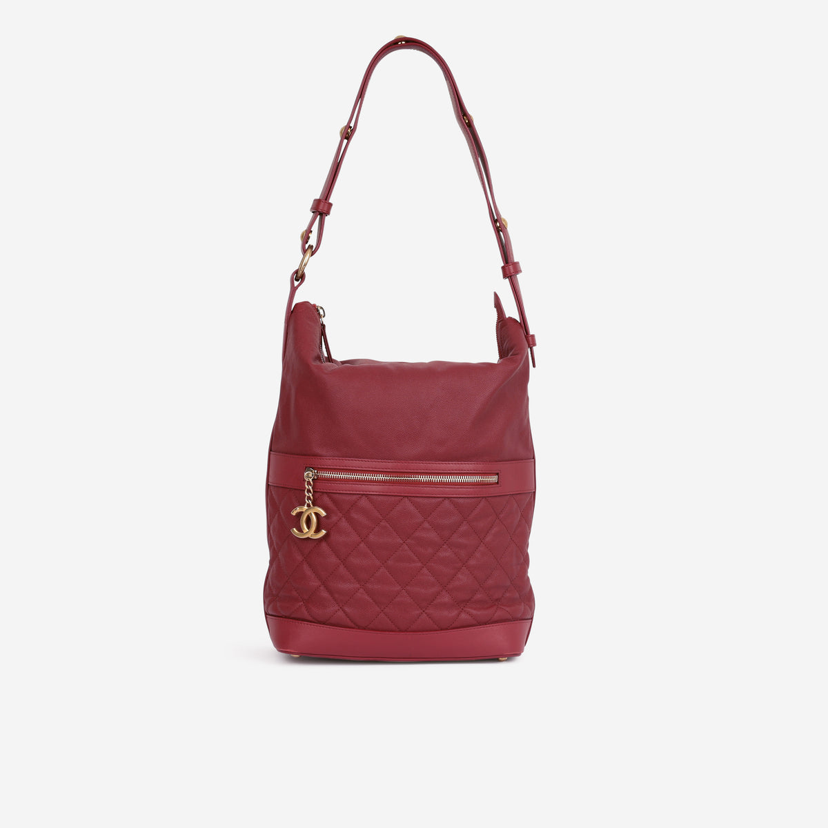 Chanel Casual Style Hobo - Red Caviar | Aged Gold Hardware