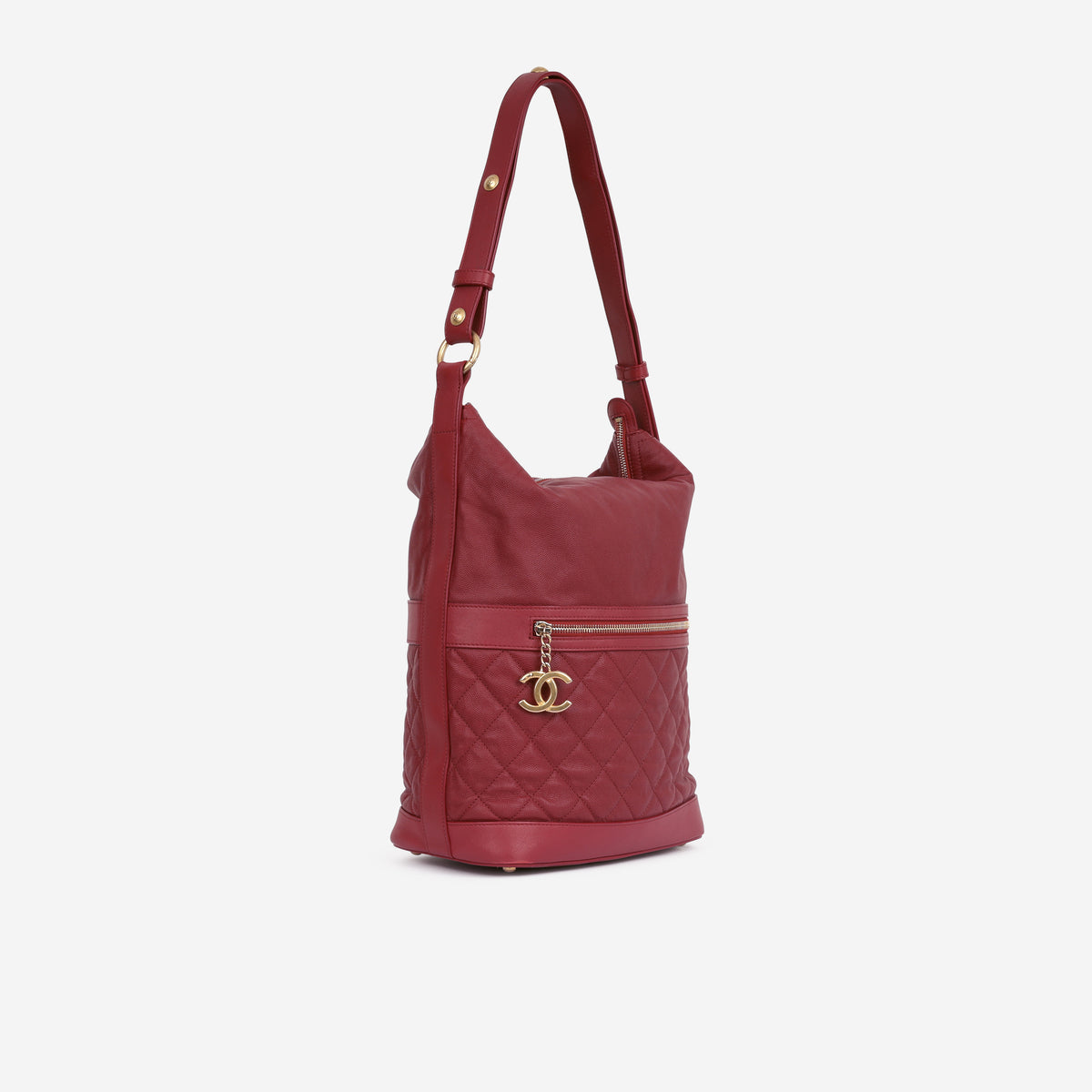 Chanel Casual Style Hobo - Red Caviar | Aged Gold Hardware