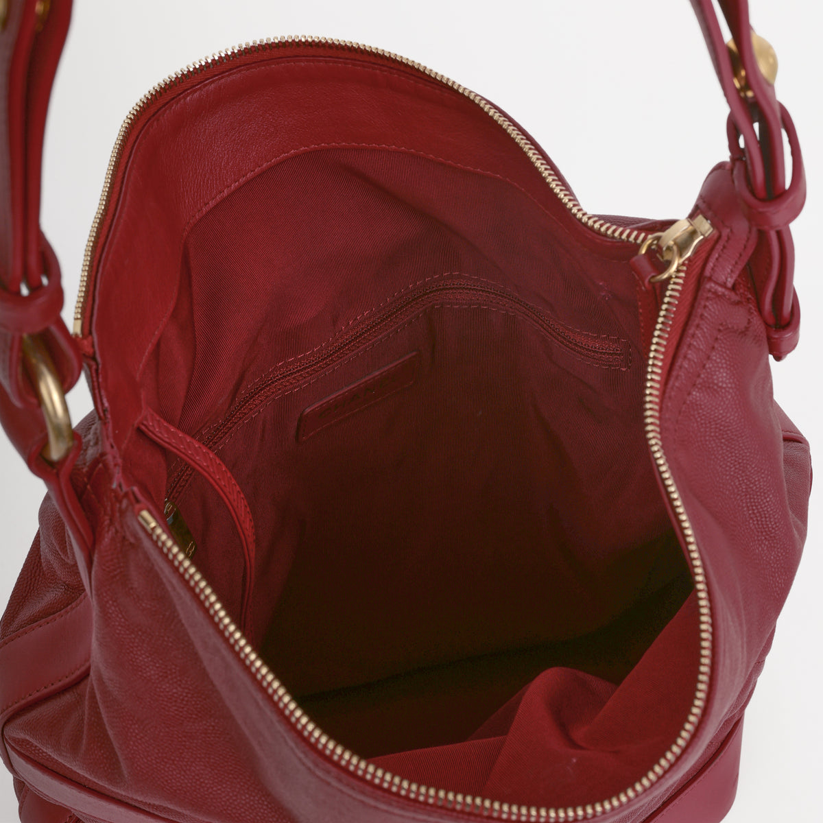 Chanel Casual Style Hobo - Red Caviar | Aged Gold Hardware