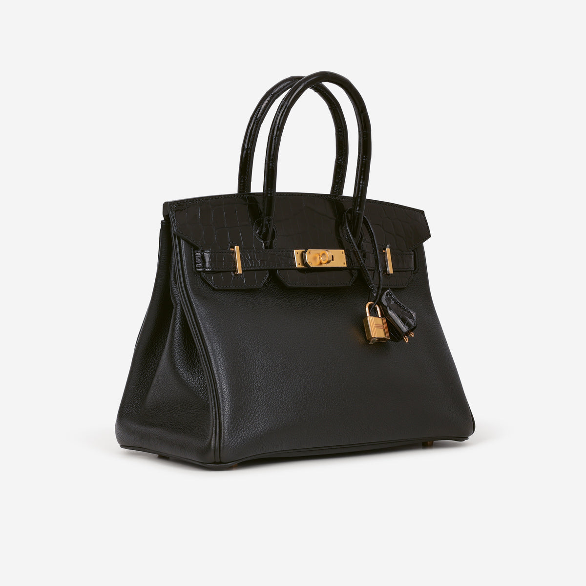 Hermès Birkin 30 Touch - Noir Novillo / Crocodile Niloticus Lisse | Gold Hardware
