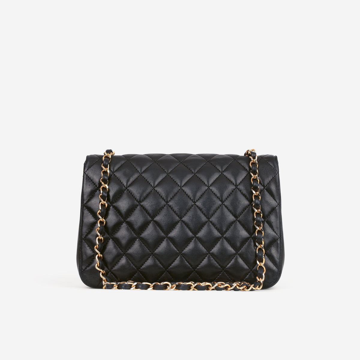 Chanel Vintage Half Moon Flap - Black Lambskin | Gold Hardware - Bagista