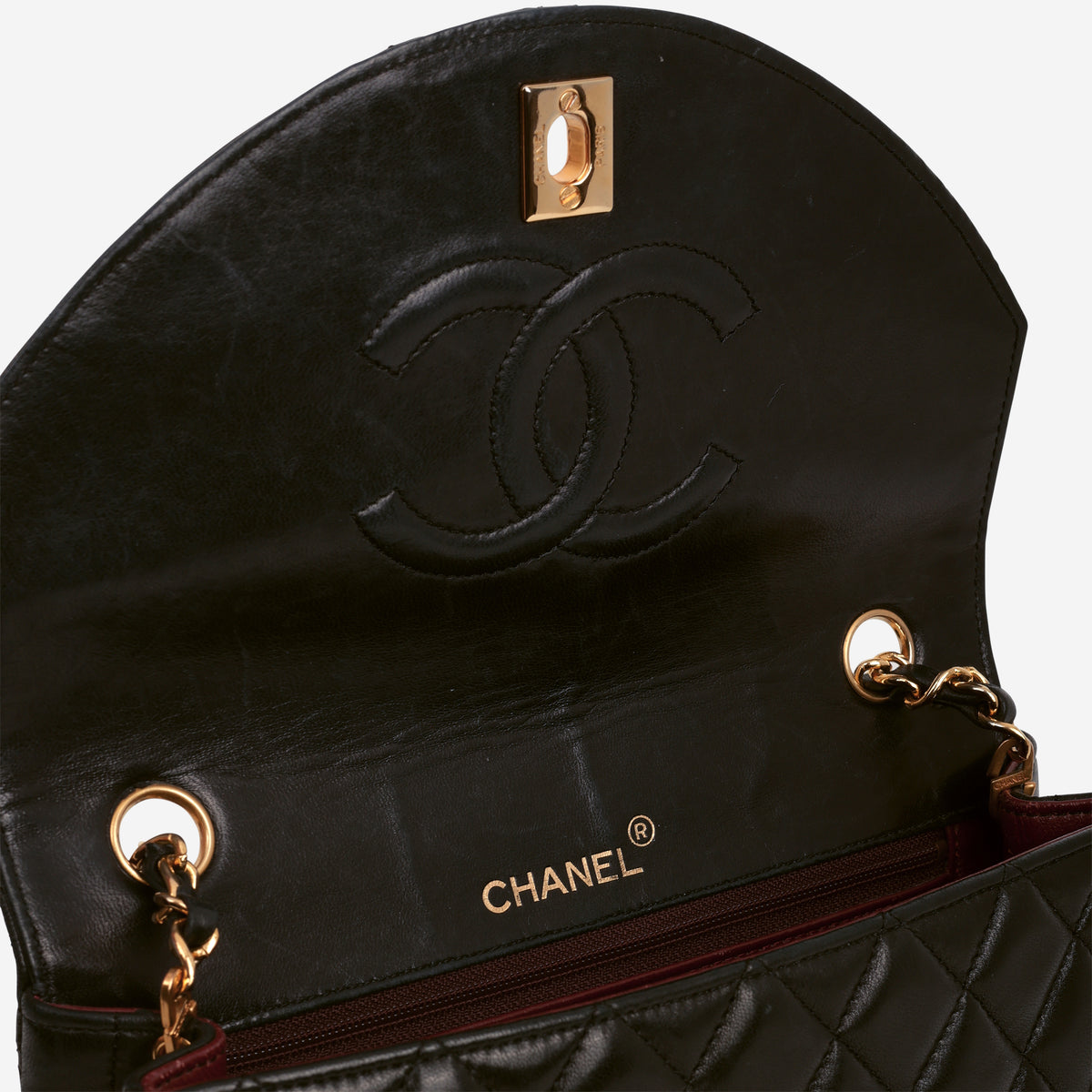 Chanel Vintage Half Moon Flap - Black Lambskin | Gold Hardware - Bagista